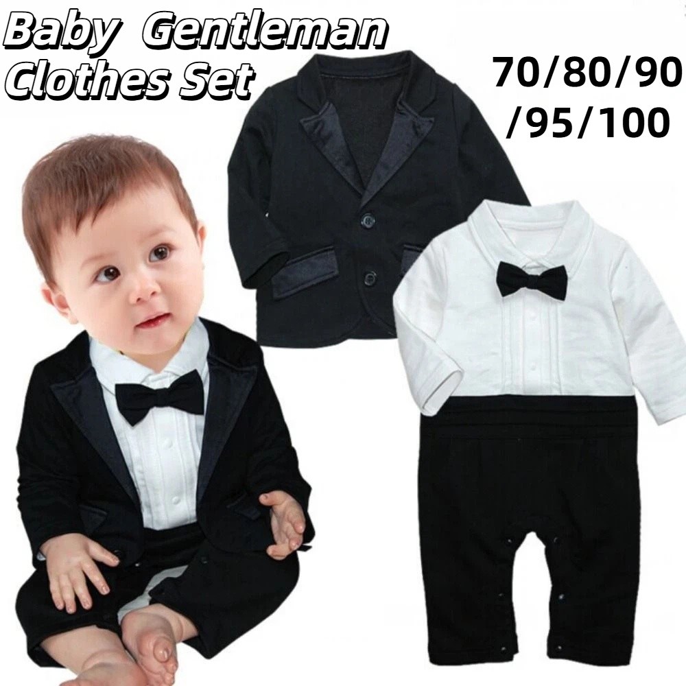 Baby Clothing Bundles - 2Pcs/Set Black Tuxedo Gentleman Boss Baby