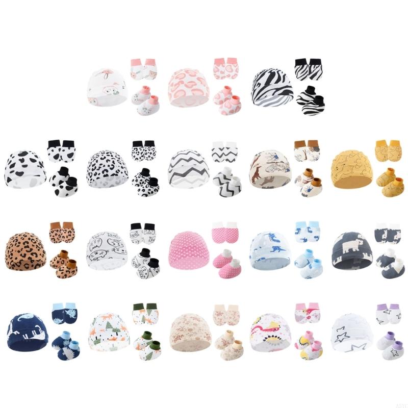 Baby Mittens Scratch - A5YC 3Pcs Newborns Essential Outfit Set