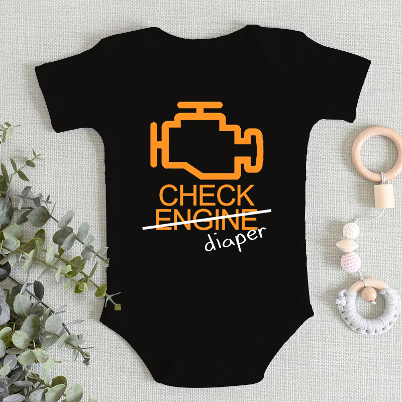Baby Clothing Brands - Funny Check Diaper Letter Design Skin