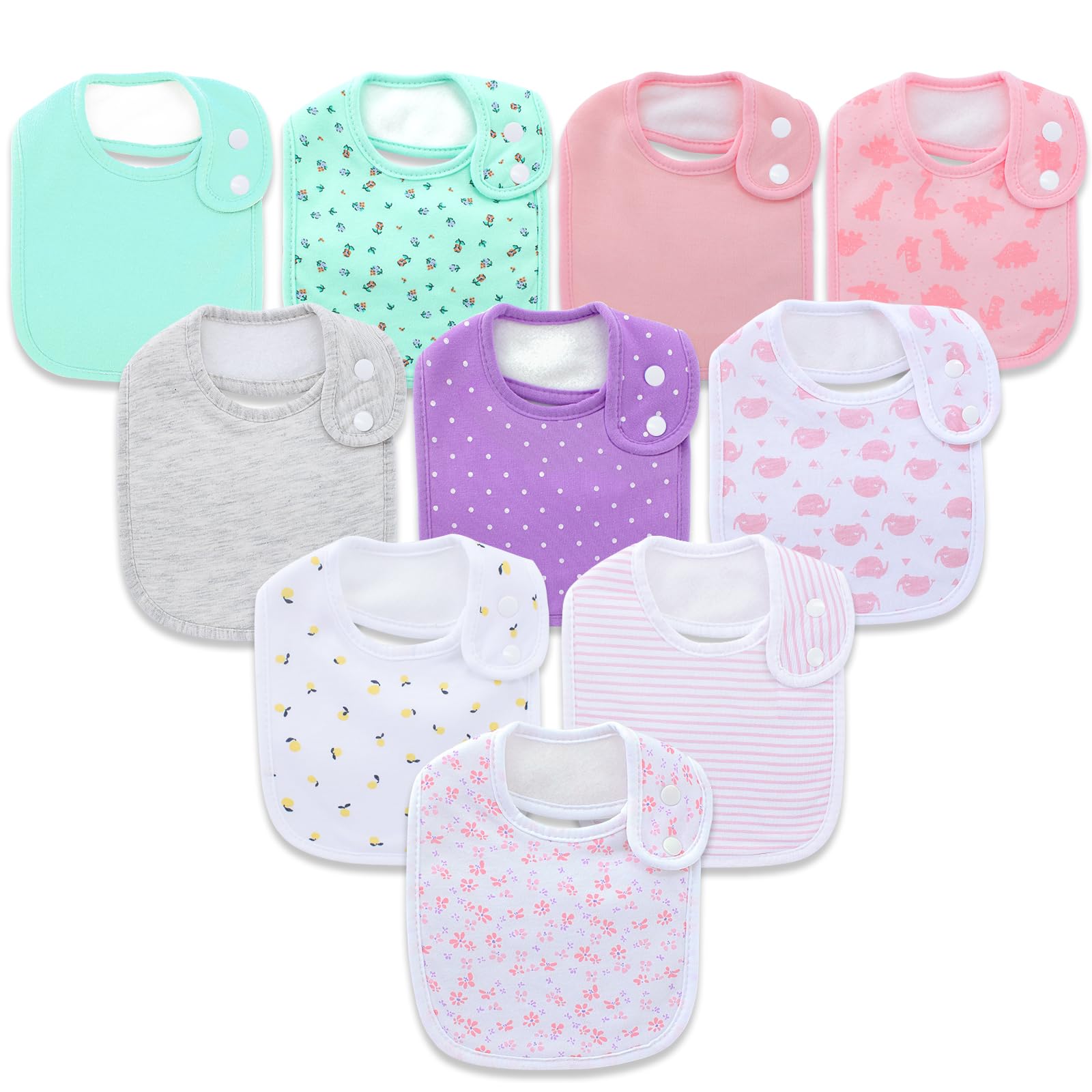 Printed Bibs Pack - Benoxine10-Pack Baby Bandana Bibs Soft Absorbent