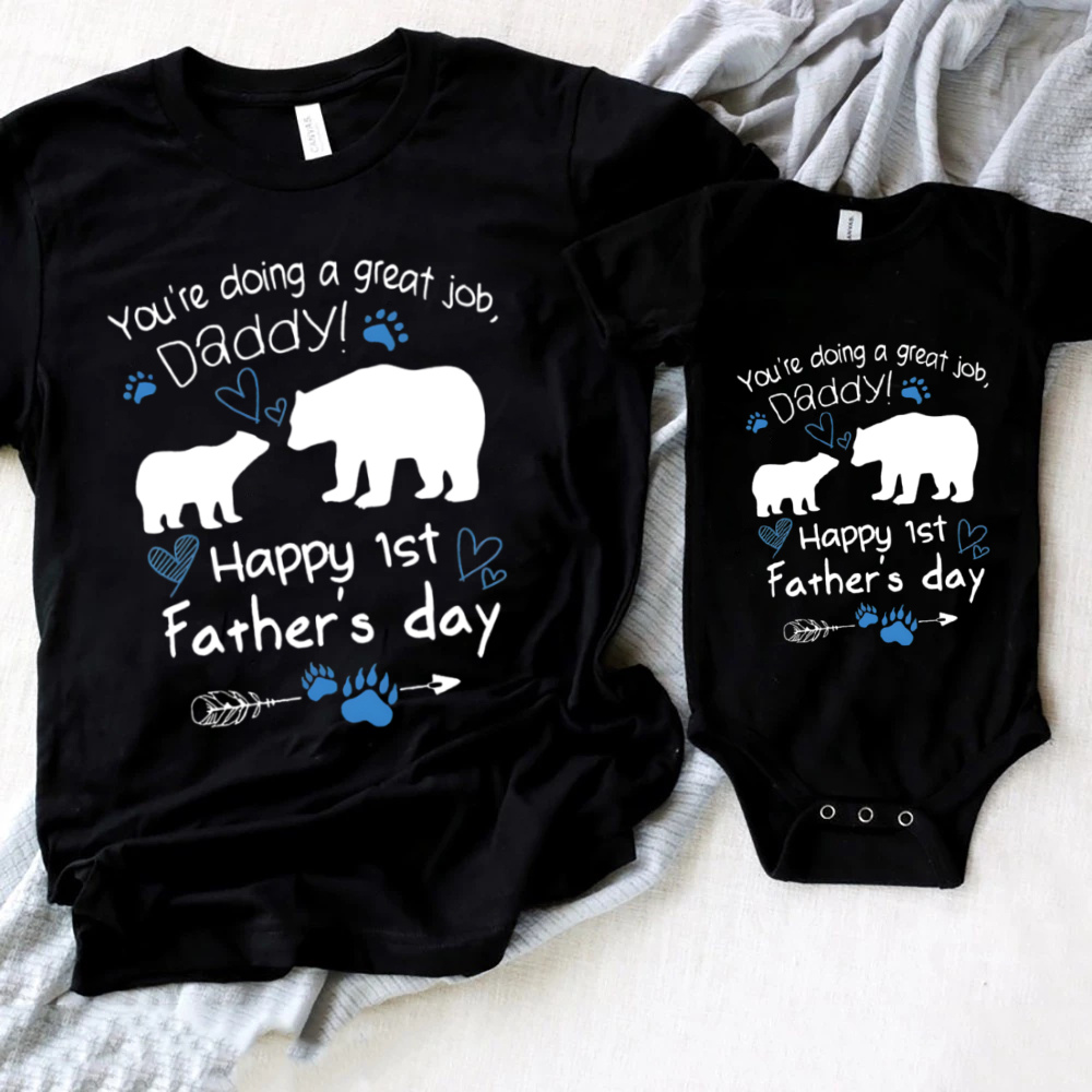 Baby Clothing Onesies - Happy First Father's Day Family Matching