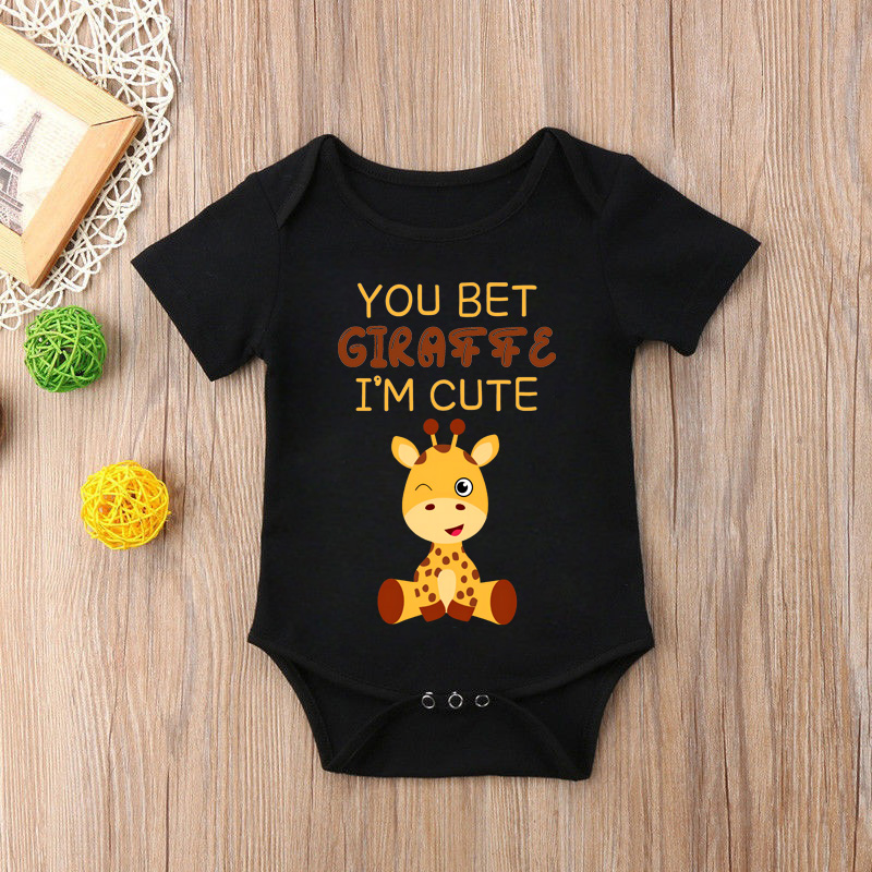 Baby Clothing Brands - New Cute Girafa Printed Baby Onesie