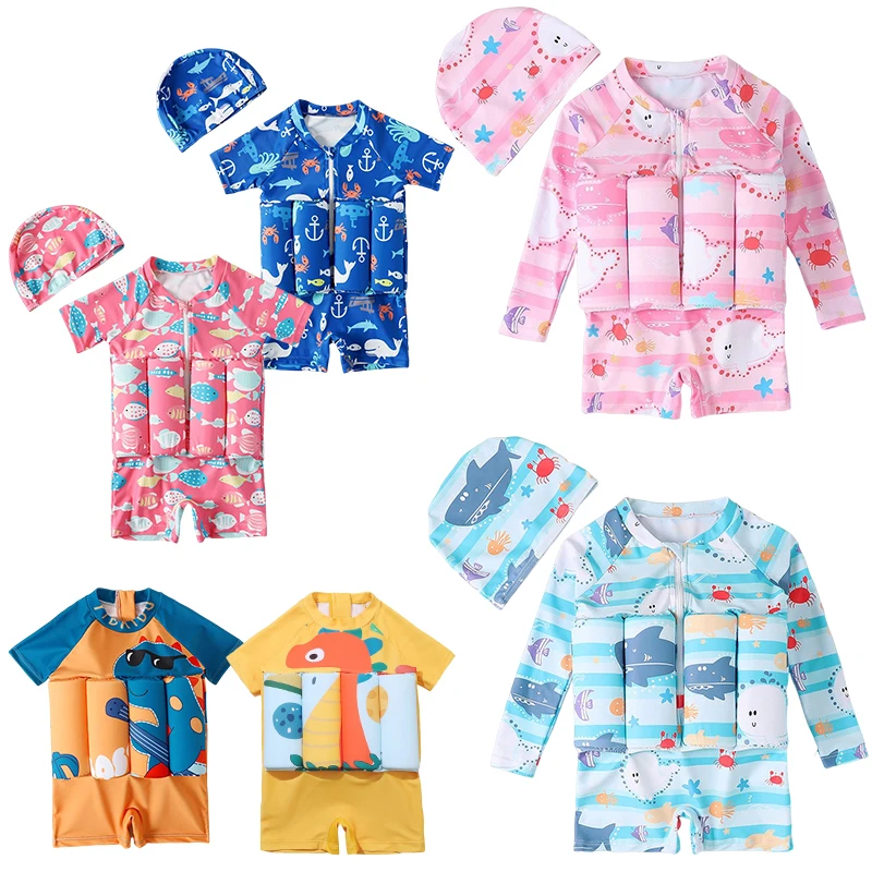 Baby Clothing Bundles - Children's Buoyancy Swimsuit Cartoon Print Swimwear