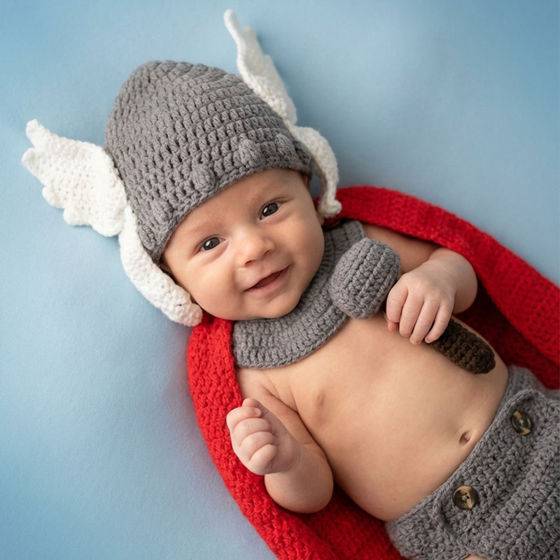 Baby Clothing Us - Newborn Photography Props Thor Baby Costume