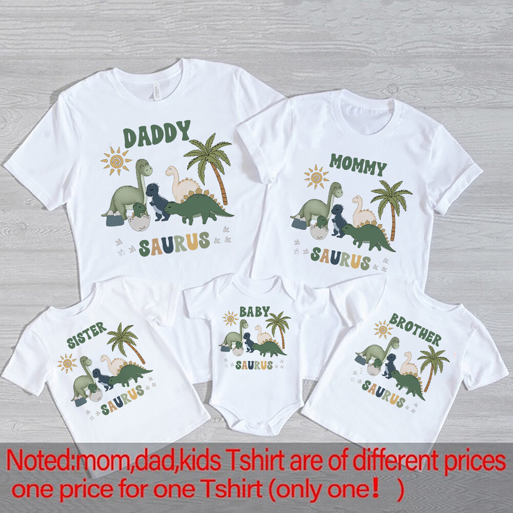 Cartoon Dinosaur Print Family  - огляд і ціна Baby Clothing Onesies