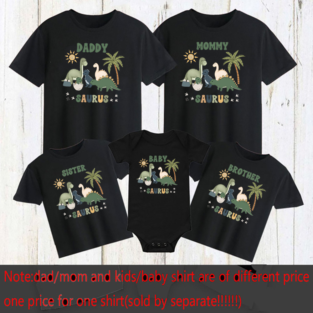 Cartoon Dinosaur Print Family  - огляд і ціна Baby Clothing Onesies