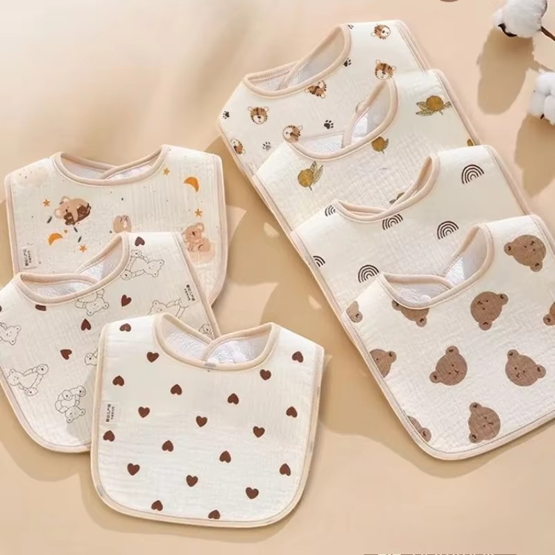 7pcs/pack Cartoon Print Baby B - огляд і ціна Printed Bibs Pack