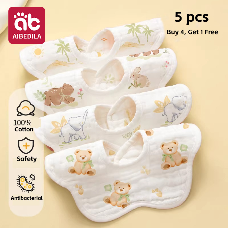 5-Pack Baby Muslin Bandana Bib - огляд і ціна Printed Bibs Pack