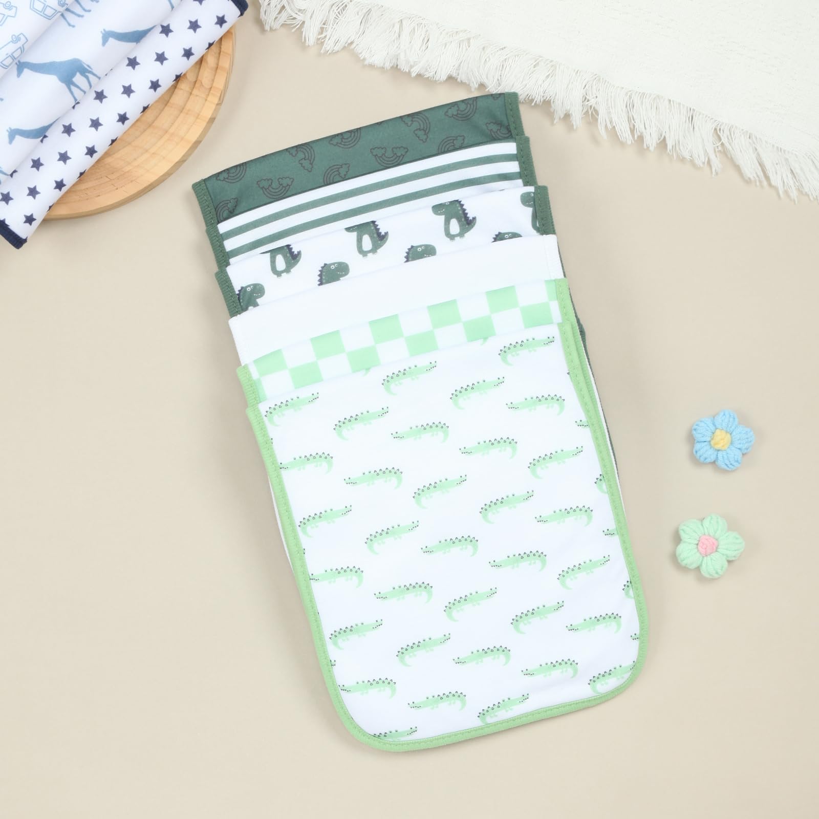 Benoxine 8-Pack Organic Cotton - огляд і ціна Printed Bibs Pack
