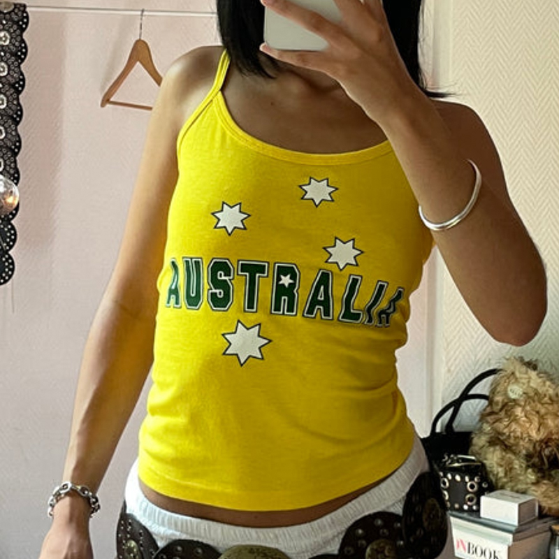 Yellow Printed Y2k Clothes Vin - огляд і ціна Baby Yellow Clothing Women