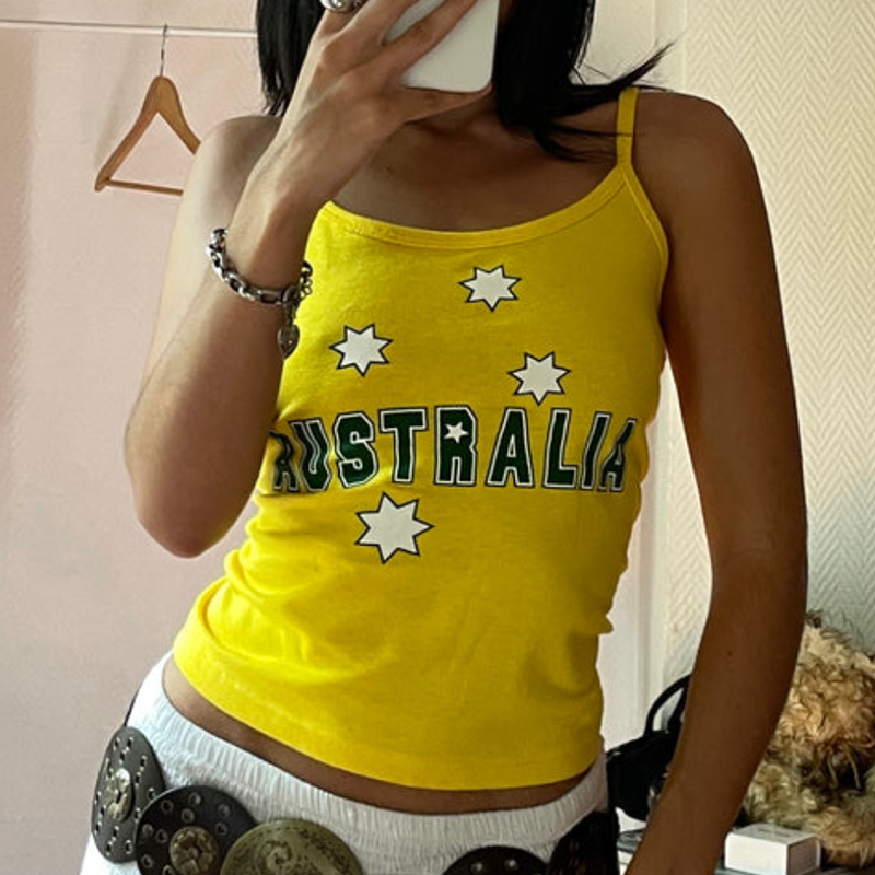Yellow Printed Y2k Clothes Vin - огляд і ціна Baby Yellow Clothing Women