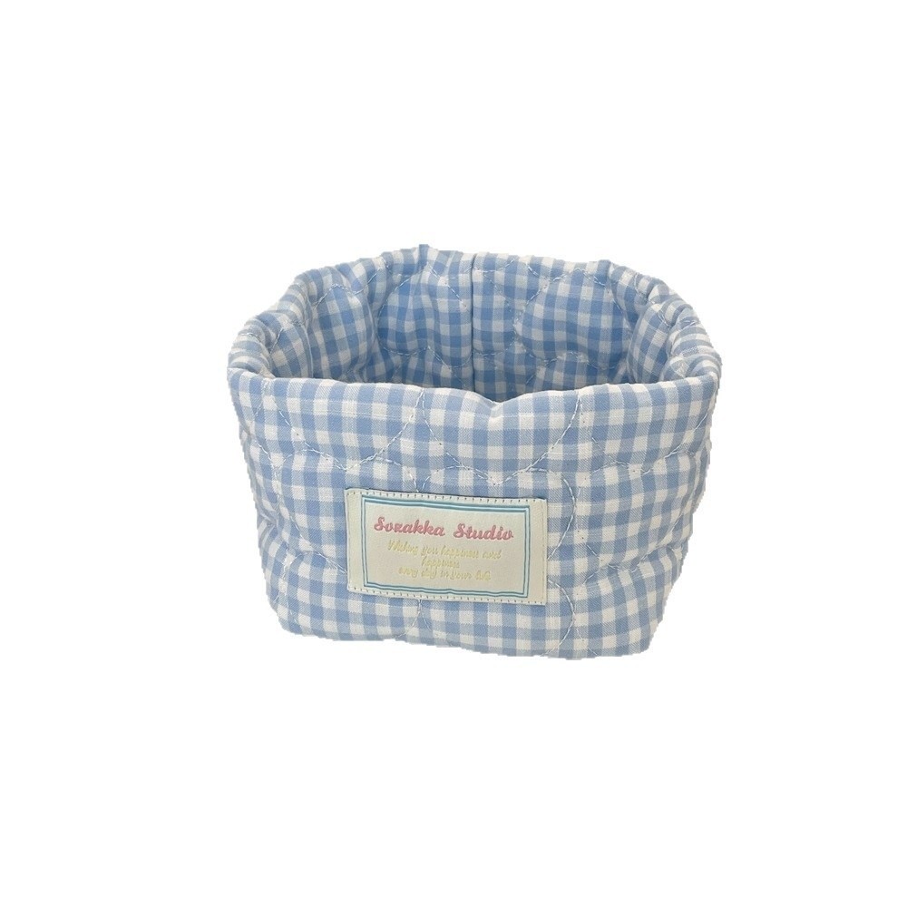 Plaid Stripe Grid Fabric Stora - огляд і ціна Baby Clothing Basket