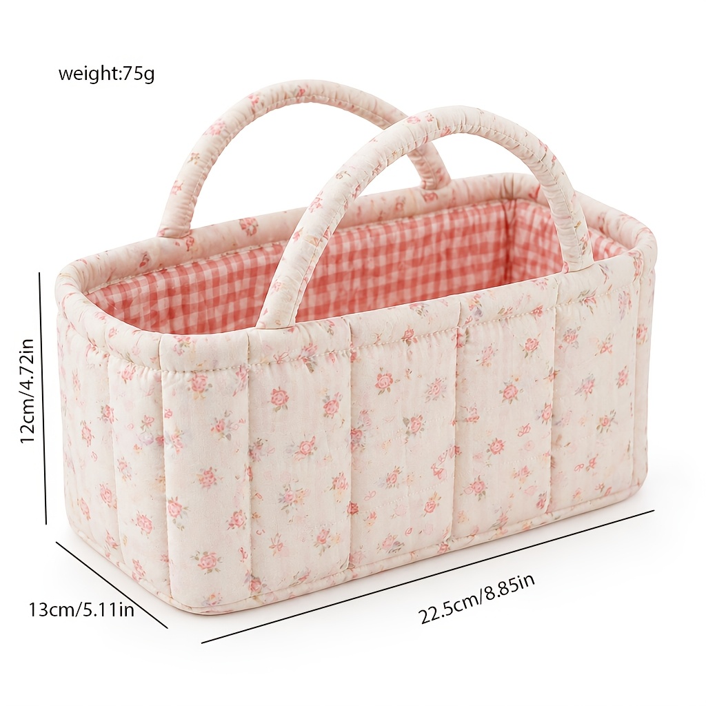 Floral Quilted Storage Basket  - огляд і ціна Baby Clothing Basket