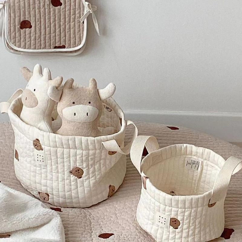 Cute Bear Embroidery Diaper Ba - огляд і ціна Baby Clothing Basket