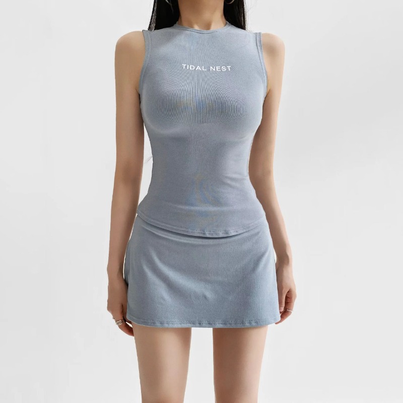 New Letter Printed Round Neck  - огляд і ціна Summer Short Set