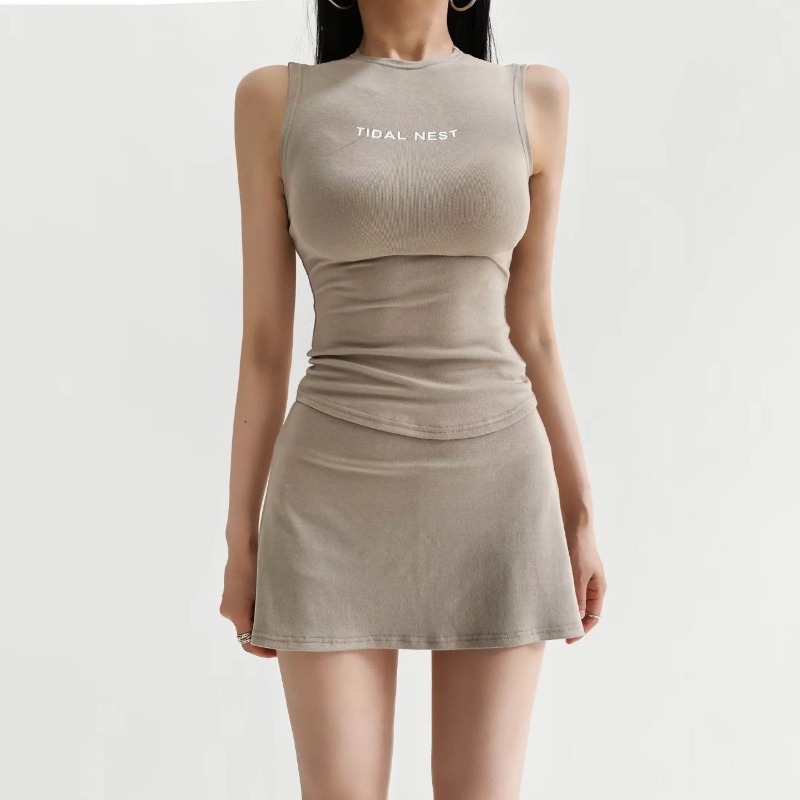 New Letter Printed Round Neck  - огляд і ціна Summer Short Set