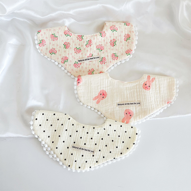 3pcs Pack Cotton Gauze Baby Gi - огляд і ціна Printed Bibs Pack