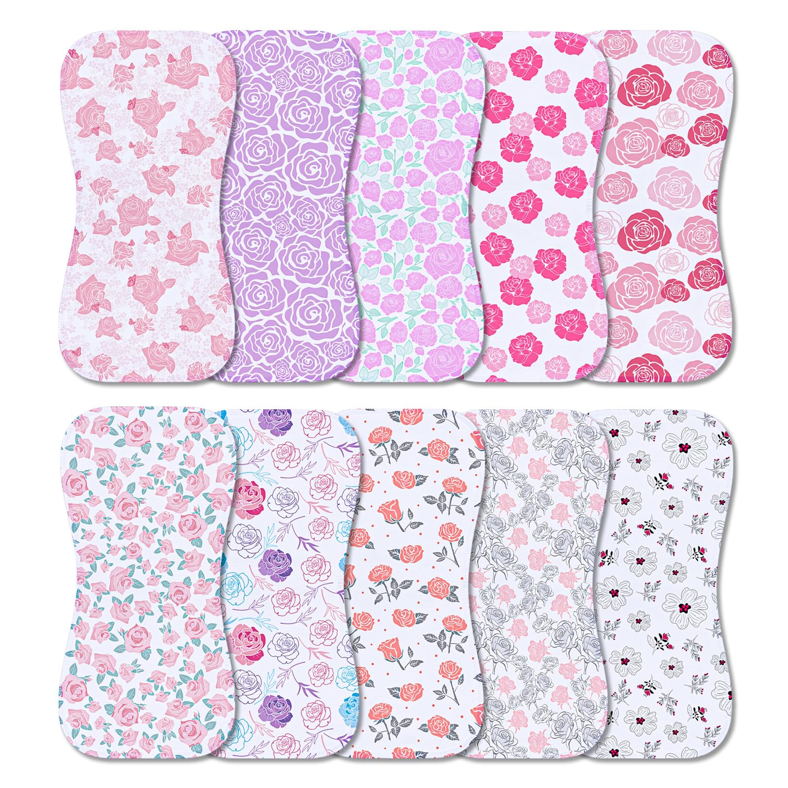 Benoxine 10-Pack Baby Burp Clo - огляд і ціна Printed Bibs Pack